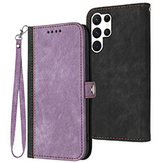 Handytasche Stand Schutzhülle Flip Leder Hülle YX1 für Samsung Galaxy S22 Ultra 5G Violett