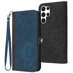 Handytasche Stand Schutzhülle Flip Leder Hülle YX1 für Samsung Galaxy S25 Ultra 5G Blau