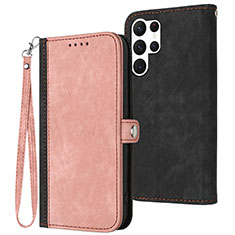 Handytasche Stand Schutzhülle Flip Leder Hülle YX1 für Samsung Galaxy S25 Ultra 5G Rosegold