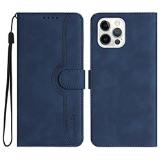 Handytasche Stand Schutzhülle Flip Leder Hülle YX2 für Apple iPhone 13 Pro Blau