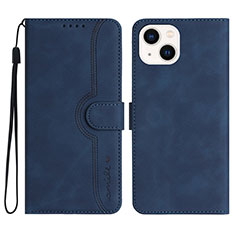 Handytasche Stand Schutzhülle Flip Leder Hülle YX2 für Apple iPhone 14 Blau