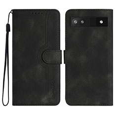 Handytasche Stand Schutzhülle Flip Leder Hülle YX2 für Google Pixel 6a 5G Schwarz