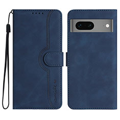 Handytasche Stand Schutzhülle Flip Leder Hülle YX2 für Google Pixel 7 5G Blau