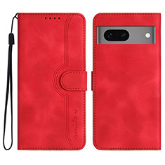 Handytasche Stand Schutzhülle Flip Leder Hülle YX2 für Google Pixel 7 5G Rot