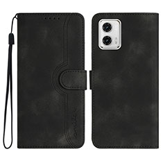 Handytasche Stand Schutzhülle Flip Leder Hülle YX2 für Motorola Moto G73 5G Schwarz