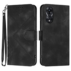 Handytasche Stand Schutzhülle Flip Leder Hülle YX2 für Oppo A18 Schwarz