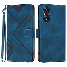 Handytasche Stand Schutzhülle Flip Leder Hülle YX2 für Oppo A38 Blau