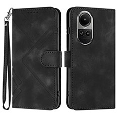 Handytasche Stand Schutzhülle Flip Leder Hülle YX2 für Oppo Reno10 Pro 5G Schwarz