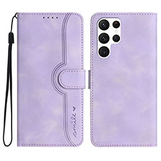 Handytasche Stand Schutzhülle Flip Leder Hülle YX2 für Samsung Galaxy S22 Ultra 5G Violett