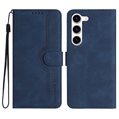 Handytasche Stand Schutzhülle Flip Leder Hülle YX2 für Samsung Galaxy S23 5G Blau