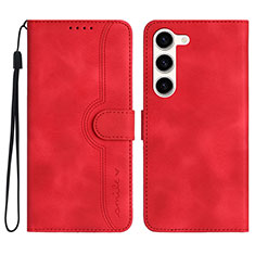 Handytasche Stand Schutzhülle Flip Leder Hülle YX2 für Samsung Galaxy S23 5G Rot