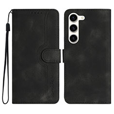 Handytasche Stand Schutzhülle Flip Leder Hülle YX2 für Samsung Galaxy S23 5G Schwarz