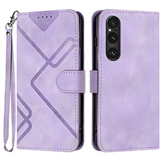 Handytasche Stand Schutzhülle Flip Leder Hülle YX2 für Sony Xperia 1 V Violett