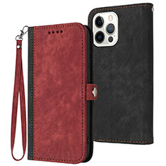 Handytasche Stand Schutzhülle Flip Leder Hülle YX3 für Apple iPhone 13 Pro Max Rot