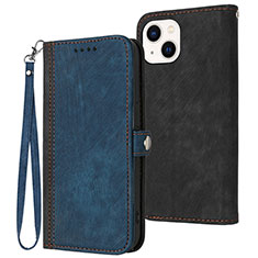 Handytasche Stand Schutzhülle Flip Leder Hülle YX3 für Apple iPhone 14 Blau