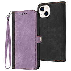 Handytasche Stand Schutzhülle Flip Leder Hülle YX3 für Apple iPhone 14 Violett