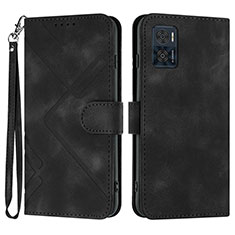 Handytasche Stand Schutzhülle Flip Leder Hülle YX3 für Motorola Moto E22 Schwarz