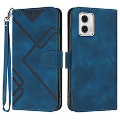 Handytasche Stand Schutzhülle Flip Leder Hülle YX3 für Motorola Moto G73 5G Blau