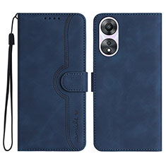 Handytasche Stand Schutzhülle Flip Leder Hülle YX3 für Oppo A38 Blau