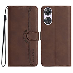 Handytasche Stand Schutzhülle Flip Leder Hülle YX3 für Oppo A58 4G Braun