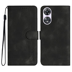 Handytasche Stand Schutzhülle Flip Leder Hülle YX3 für Oppo A58 4G Schwarz