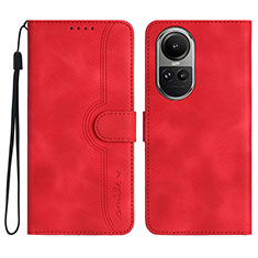 Handytasche Stand Schutzhülle Flip Leder Hülle YX3 für Oppo Reno10 5G Rot