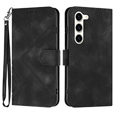 Handytasche Stand Schutzhülle Flip Leder Hülle YX3 für Samsung Galaxy S22 5G Schwarz