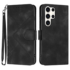 Handytasche Stand Schutzhülle Flip Leder Hülle YX3 für Samsung Galaxy S23 Ultra 5G Schwarz