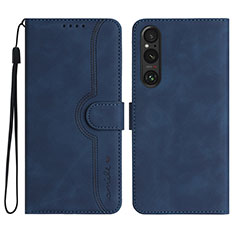 Handytasche Stand Schutzhülle Flip Leder Hülle YX3 für Sony Xperia 1 V Blau