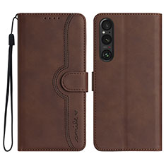 Handytasche Stand Schutzhülle Flip Leder Hülle YX3 für Sony Xperia 1 V Braun