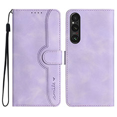 Handytasche Stand Schutzhülle Flip Leder Hülle YX3 für Sony Xperia 1 V Violett