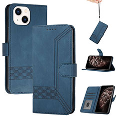 Handytasche Stand Schutzhülle Flip Leder Hülle YX4 für Apple iPhone 13 Blau