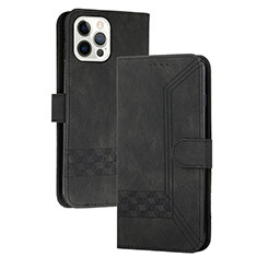 Handytasche Stand Schutzhülle Flip Leder Hülle YX4 für Apple iPhone 13 Pro Schwarz