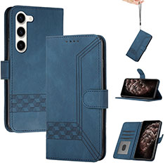 Handytasche Stand Schutzhülle Flip Leder Hülle YX4 für Samsung Galaxy S23 Plus 5G Blau