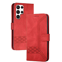 Handytasche Stand Schutzhülle Flip Leder Hülle YX4 für Samsung Galaxy S24 Ultra 5G Rot