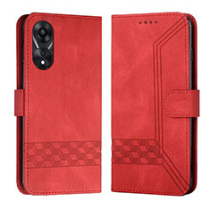 Handytasche Stand Schutzhülle Flip Leder Hülle YX5 für Oppo A18 Rot