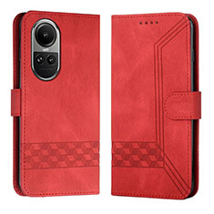 Handytasche Stand Schutzhülle Flip Leder Hülle YX5 für Oppo Reno10 5G Rot