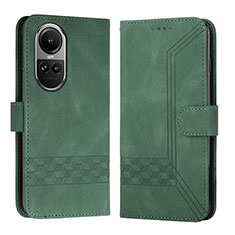 Handytasche Stand Schutzhülle Flip Leder Hülle YX5 für Oppo Reno10 Pro 5G Grün