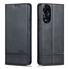 Handytasche Stand Schutzhülle Flip Leder Hülle YZ1 für Oppo A78 4G Schwarz