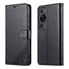 Handytasche Stand Schutzhülle Flip Leder Hülle YZ3 für Huawei P60 Pro Schwarz