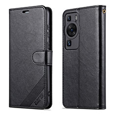 Handytasche Stand Schutzhülle Flip Leder Hülle YZ3 für Huawei P60 Schwarz