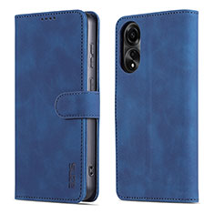 Handytasche Stand Schutzhülle Flip Leder Hülle YZ5 für Oppo A78 4G Blau