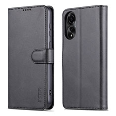 Handytasche Stand Schutzhülle Flip Leder Hülle YZ5 für Oppo A78 4G Schwarz