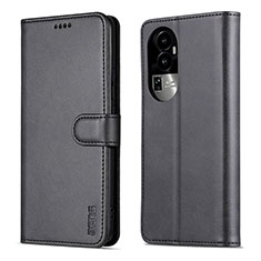 Handytasche Stand Schutzhülle Flip Leder Hülle YZ5 für Oppo Reno10 Pro+ Plus 5G Schwarz