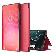 Handytasche Stand Schutzhülle Flip Leder Hülle ZL1 für Samsung Galaxy A30S Rot