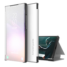 Handytasche Stand Schutzhülle Flip Leder Hülle ZL1 für Samsung Galaxy A32 5G Silber