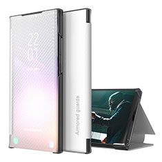 Handytasche Stand Schutzhülle Flip Leder Hülle ZL1 für Samsung Galaxy A50 Silber