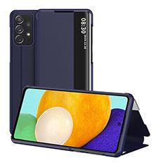 Handytasche Stand Schutzhülle Flip Leder Hülle ZL1 für Samsung Galaxy A52 4G Blau