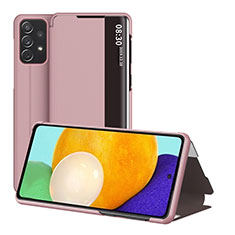 Handytasche Stand Schutzhülle Flip Leder Hülle ZL1 für Samsung Galaxy A52 5G Rosegold