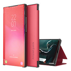 Handytasche Stand Schutzhülle Flip Leder Hülle ZL1 für Samsung Galaxy M40S Rot